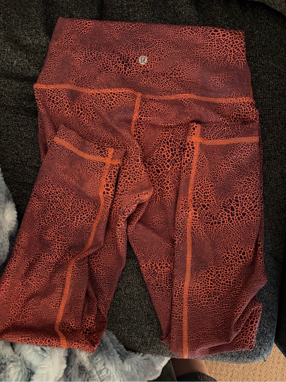 lululemon athletica Red Orange Patterned Leggings